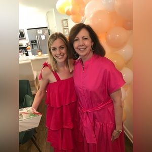 Sofia cotton hot pink ruffle dress! Size XS or small